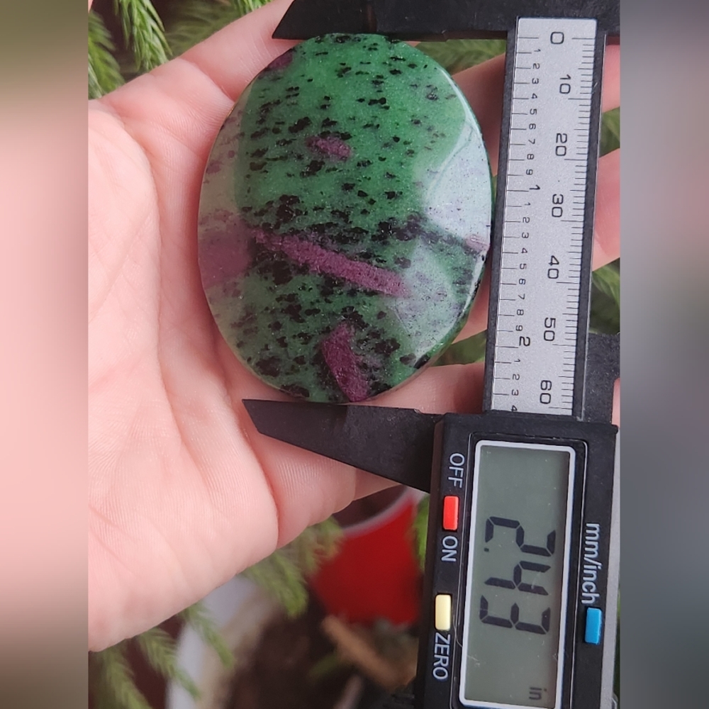 ✨ Ruby in Zoisite Palm Stone | Natural Healing Crystal | Heart & Vitality ✨ - Picture 6 of 6